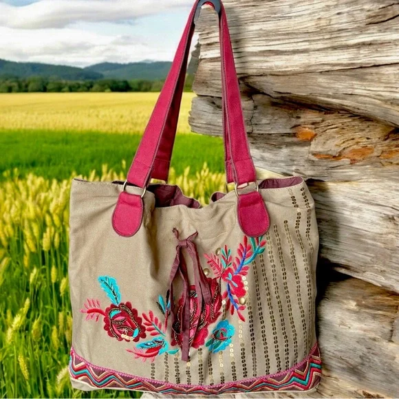 🌹HOST PICK🌹 NWT Raga Embroidered Tote - Picture 2 of 14